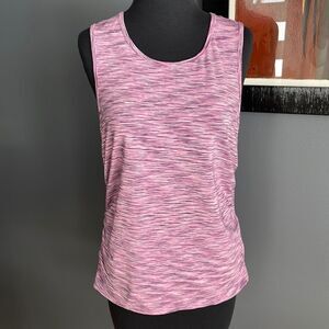 Saks Fifth Avenue pink/burgundy marled ruched sides & center back racerback tank